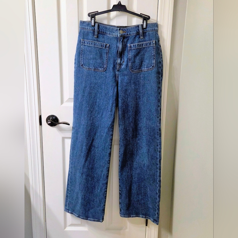 J. Crew Slim Wide Leg Jeans in Classic Blue Denim Size 29